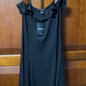 Forever 21 *New With Tags* Black Flowy Spaghetti Strap Midi Dress